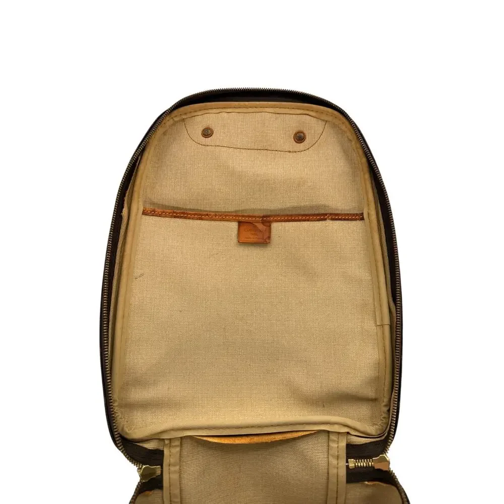 Louis Vuitton Leather Monogram Canvas Excursion Satchel Bag Brown Women's OS